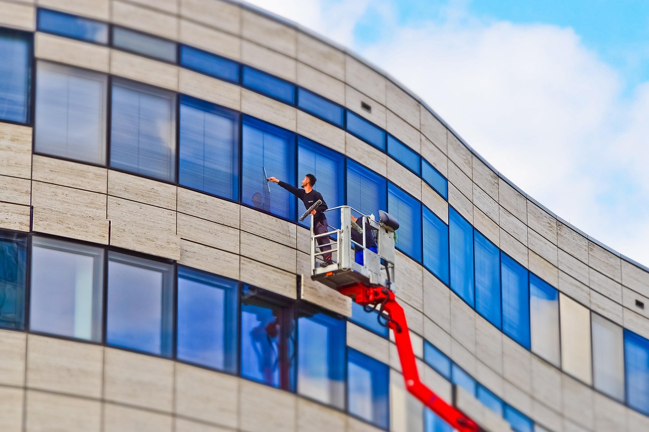 architecture, facade, building, modern, window, window cleaner, pallet truck, house, structure, office building, geometric, bluish, glass, city, dusseldorf, to clean, clean, kö-bogen, tilt shift, miniature effect, window cleaner, window cleaner, window cleaner, window cleaner, window cleaner